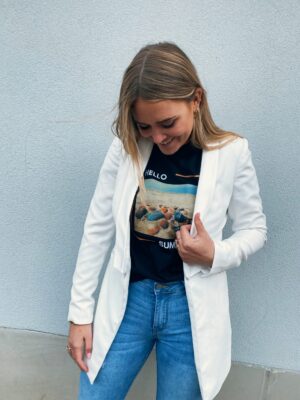 T-shirt hello summer zwart