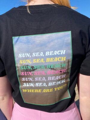 T-shirt sun sea beach zwart