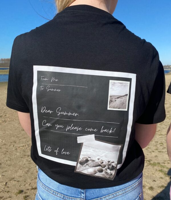 T-shirt dear summer zwart Value Fashion